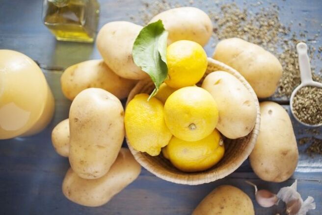 Zitrone und Kartoffeln